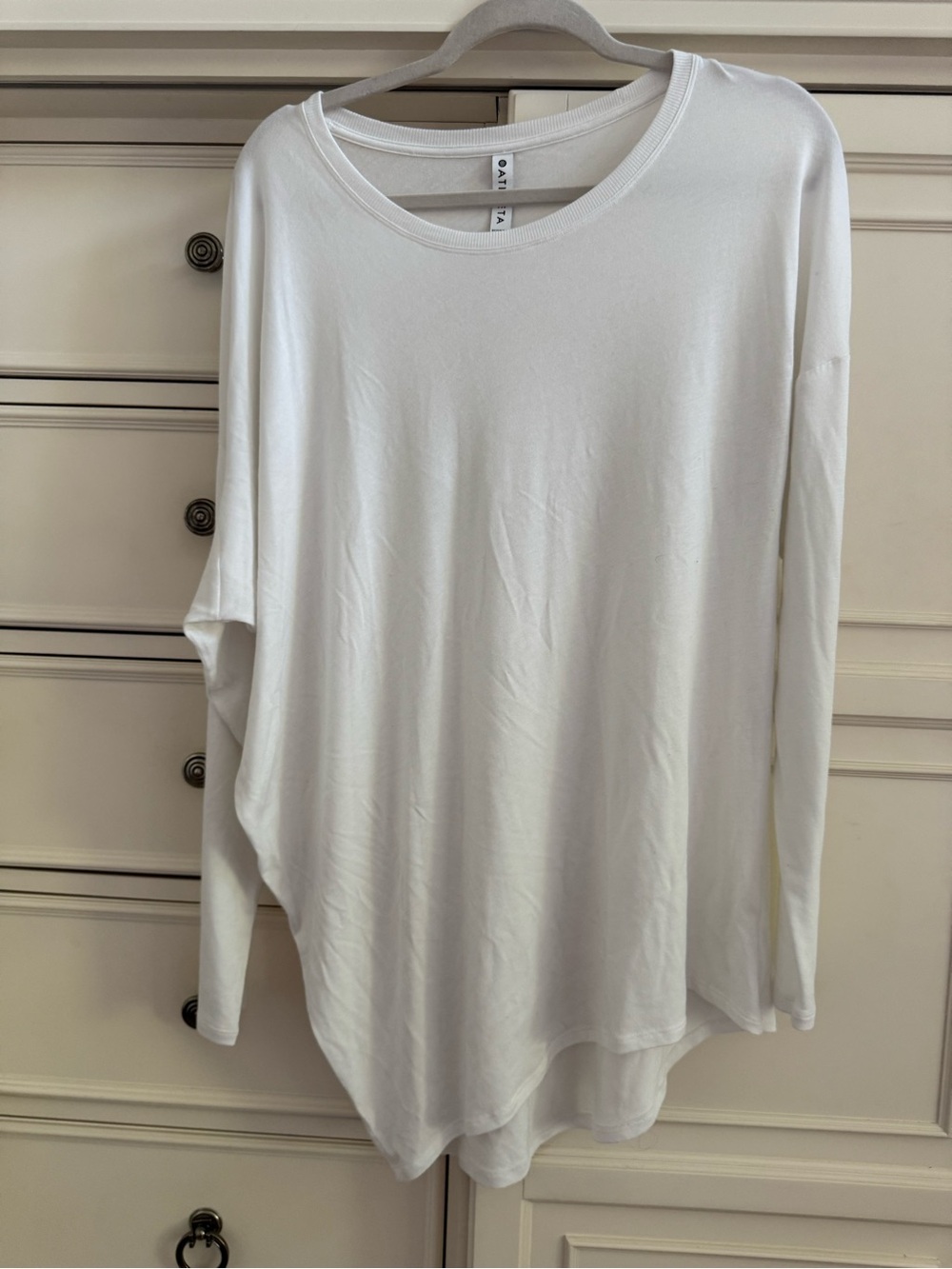 Athleta White Oversized Long Sleeve Tee